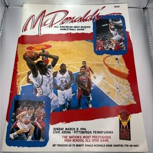 Rare~McDonald's All American Basketball Program-Kobe Bryant Featured Player